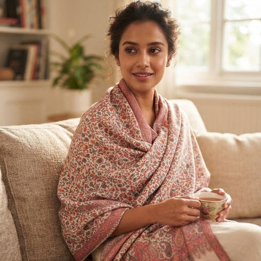 Ivory & Rose Kani Wool Shawl