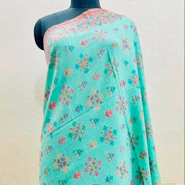Kani shawl in duck egg blue