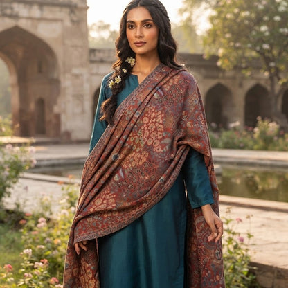 Maroon Kani Stole