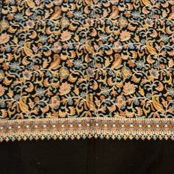 Black Nalki Jama Embroidered Stole