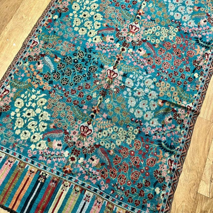Peacock Blue Stole in Kani Weave