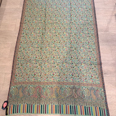 Mint and rose kani shawl