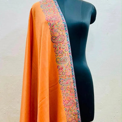 Saffron Border Booti Shawl