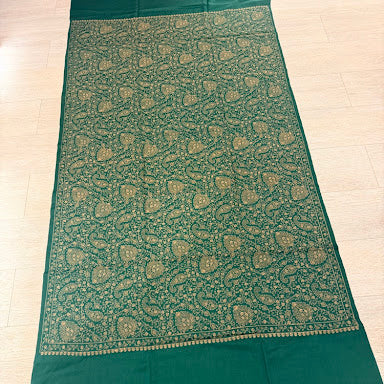 Bottle Green Jaal Shawl