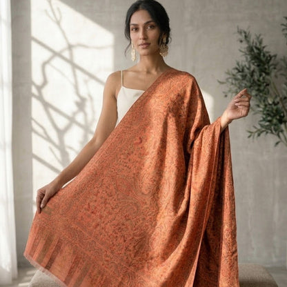 Pink kalamkari shawl