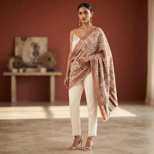Cream Kani Wool Shawl