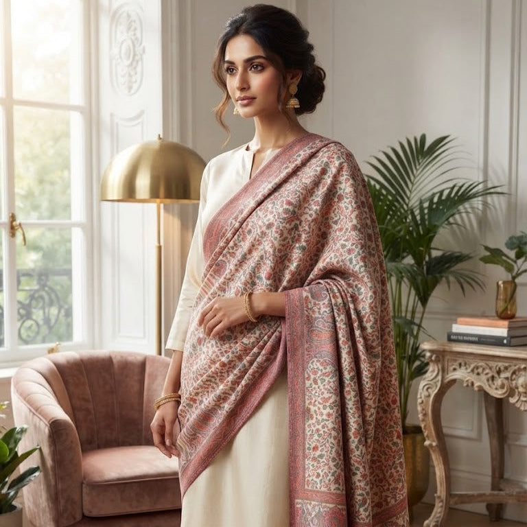 Ivory & Rose Kani Wool Shawl