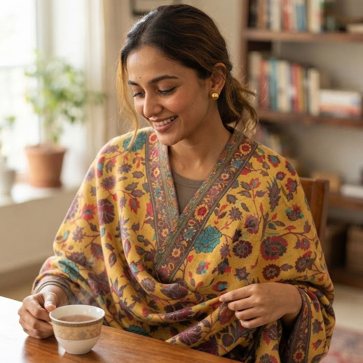 Mustard Kani Stole