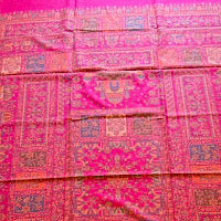 Pure Wool Kani Shawl in Magenta Pink  
