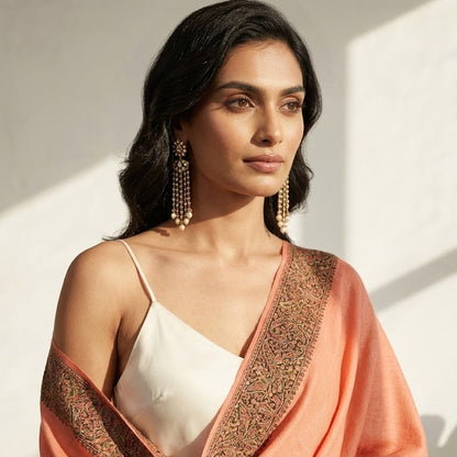 Peach Kalamkari Shawl