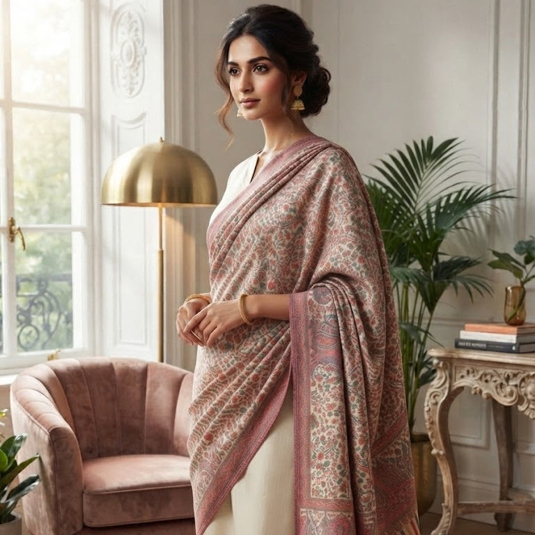 Ivory & Rose Kani Wool Shawl
