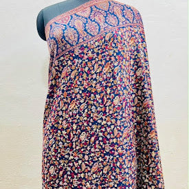 Midnight Navy bLue Kani Wool Shawl