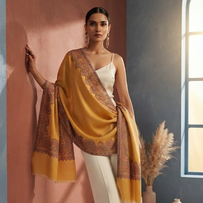 Kani Shawl in yellow