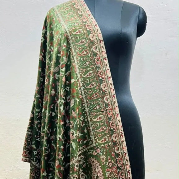 Olive Green Kani Shawl