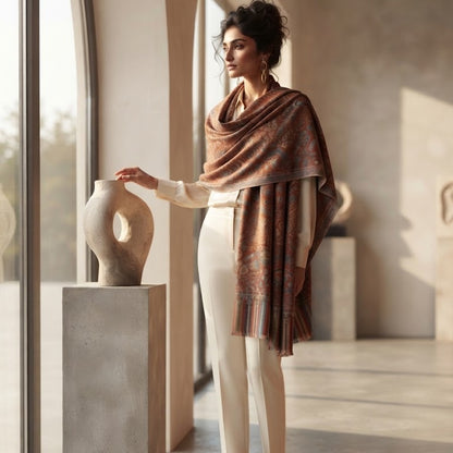 Maroon Kani Stole
