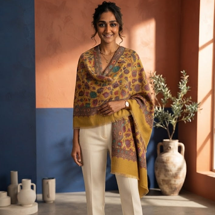 Mustard Kani Stole
