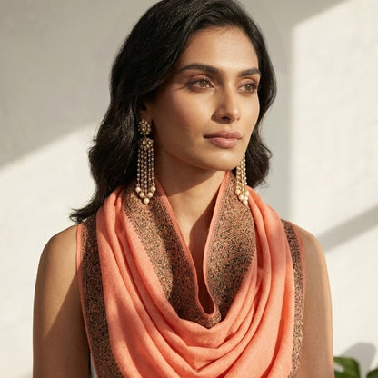 Peach Kalamkari Shawl