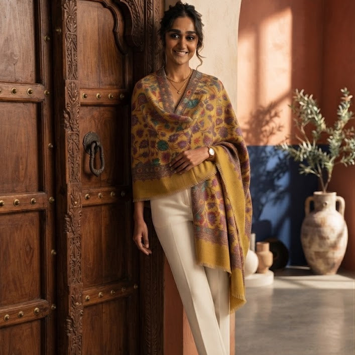Mustard Kani Stole