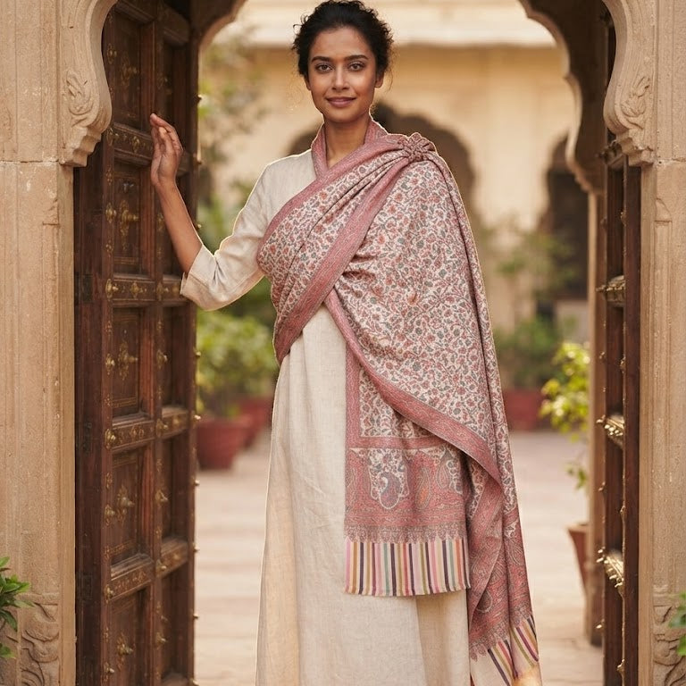 Ivory & Rose Kani Wool Shawl