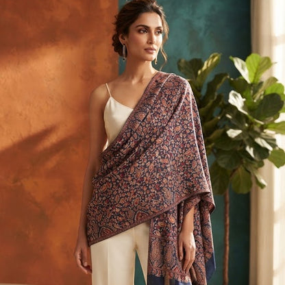 Midnight Navy bLue Kani Wool Shawl