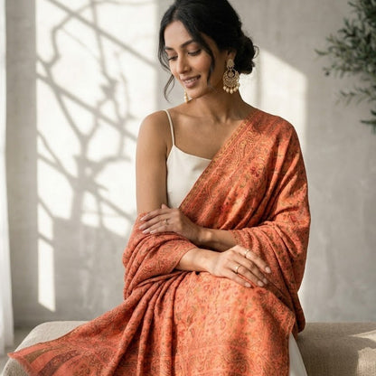 Pink kalamkari shawl