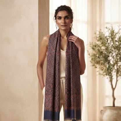 Midnight Navy bLue Kani Wool Shawl