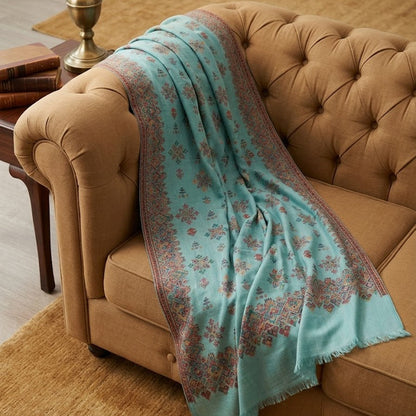 Kani shawl in duck egg blue 