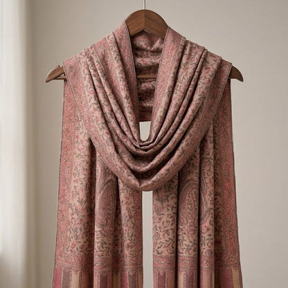Magenta pink kani wool stole