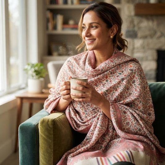 Ivory & Rose Kani Wool Shawl