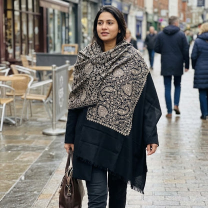 Black Jaal Shawl