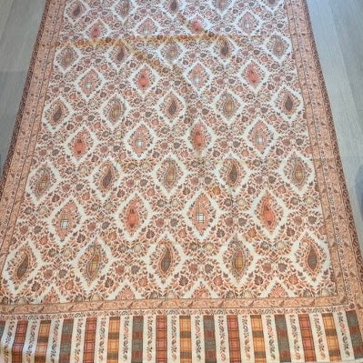 Cream Kani Wool Shawl - Diamond Trellis Design for Everyday Wear