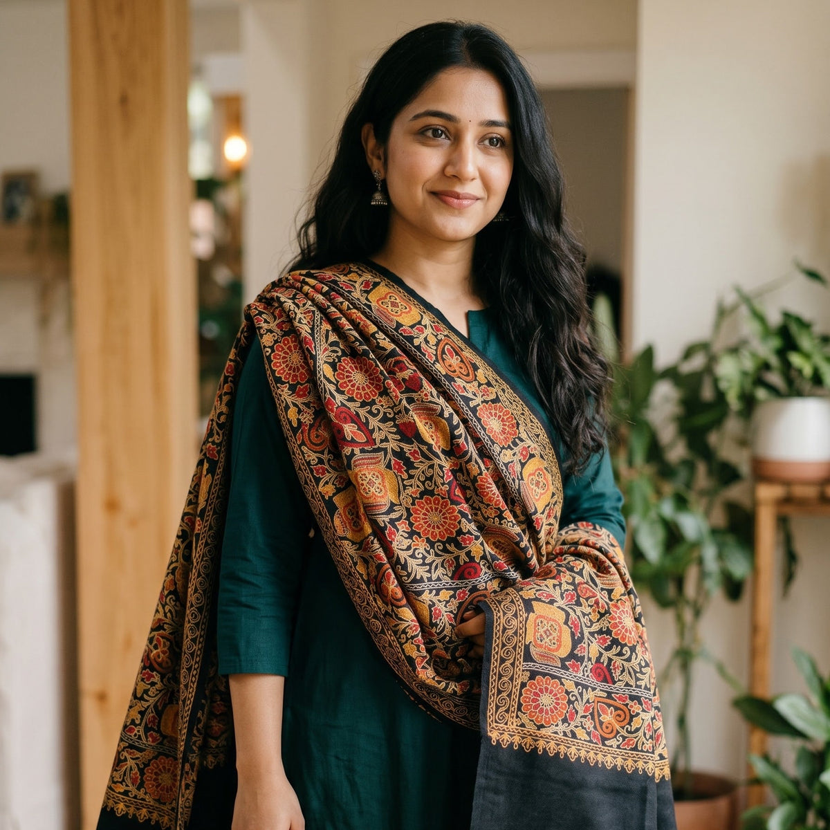Black Nalki shawl