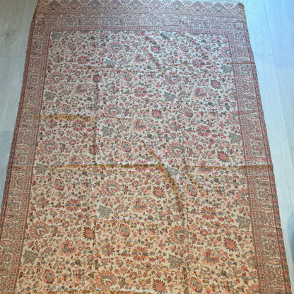 Beige Kani Wool Shawl - Scattered Floral Design for Everyday Wear