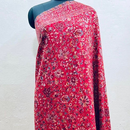 Kani Shawl in maroon on a female model