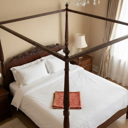 Beautiful pink kani shawl on a bed 