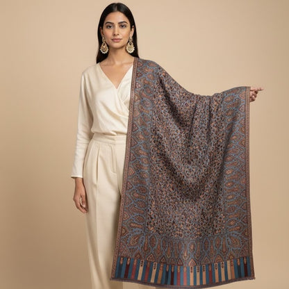 Kani Shawl draped on a female model