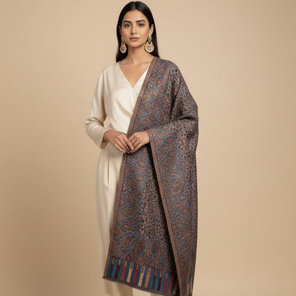 Kani Shawl draped on a female model
