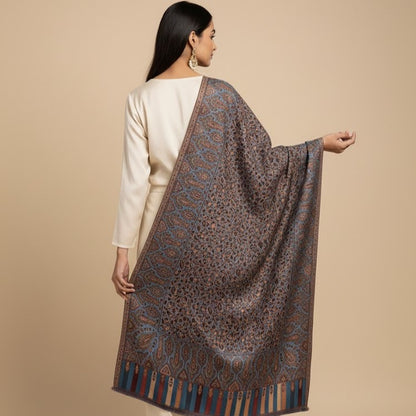 Kani Shawl draped on a female model