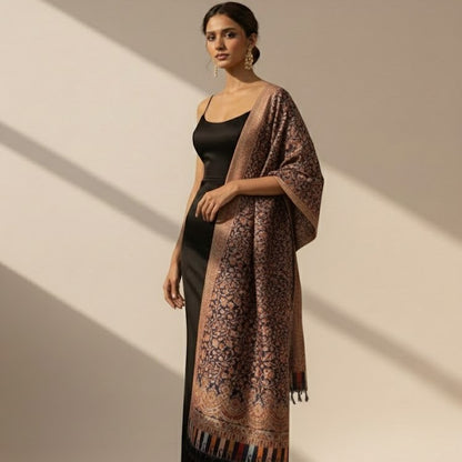 Kani Shawl draped on a female model