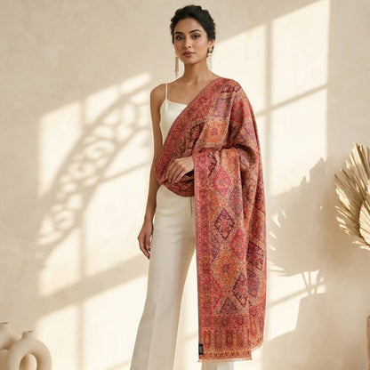 Pink Kalamkari Stole 
