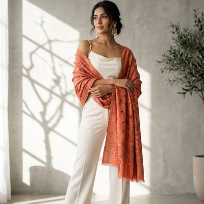 Pink kalamkari shawl
