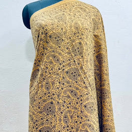 Mustard Sozni Shawl in Jaal Embroidery