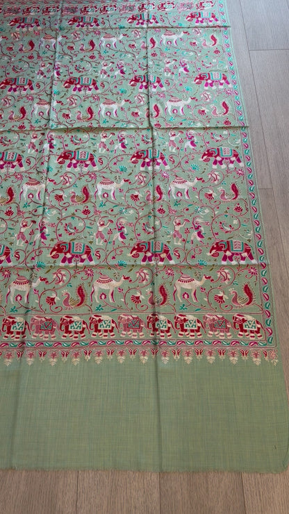 Sky Blue Nalki Shawl