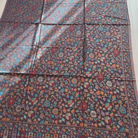 Black Silk Wool Kani Shawl