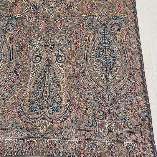 Green Kalamkari Wool Shawl - Paisley Design for Weddings & Gifting