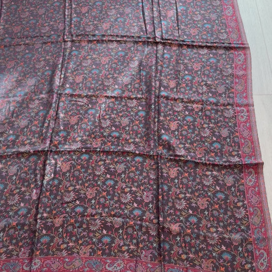 Black Silk Wool Kani Shawl