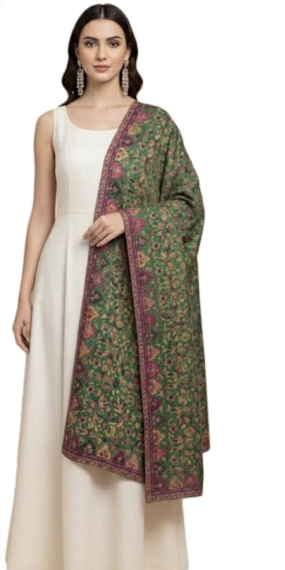 Women’s Fine Wool Stole - Kani Design - Green