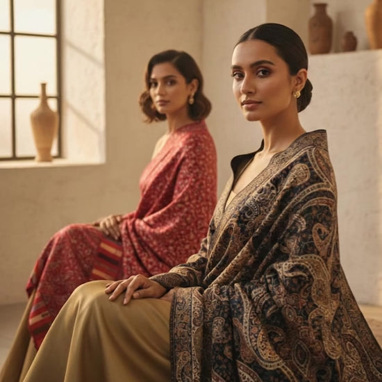 Black Kalamkari Shawl