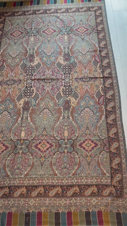 Brown Kalamkari Kani Shawl - Paisley Design for Everyday Wear