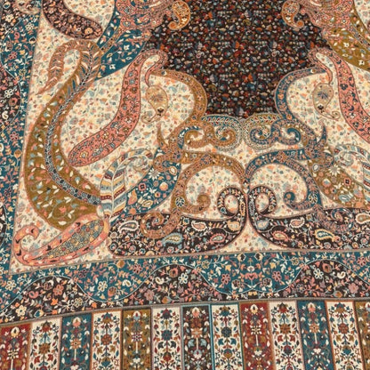 Bottle Green Kalamkari Shawl on a female model